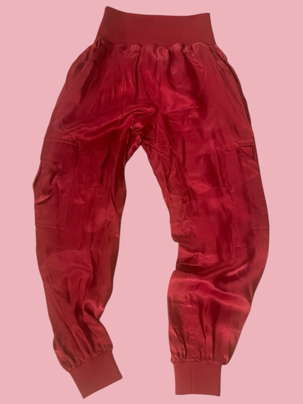 Cinq à Sept Guille’s Cargo Twill Satin Cargo joggers Rosewood Pants Size XS / S